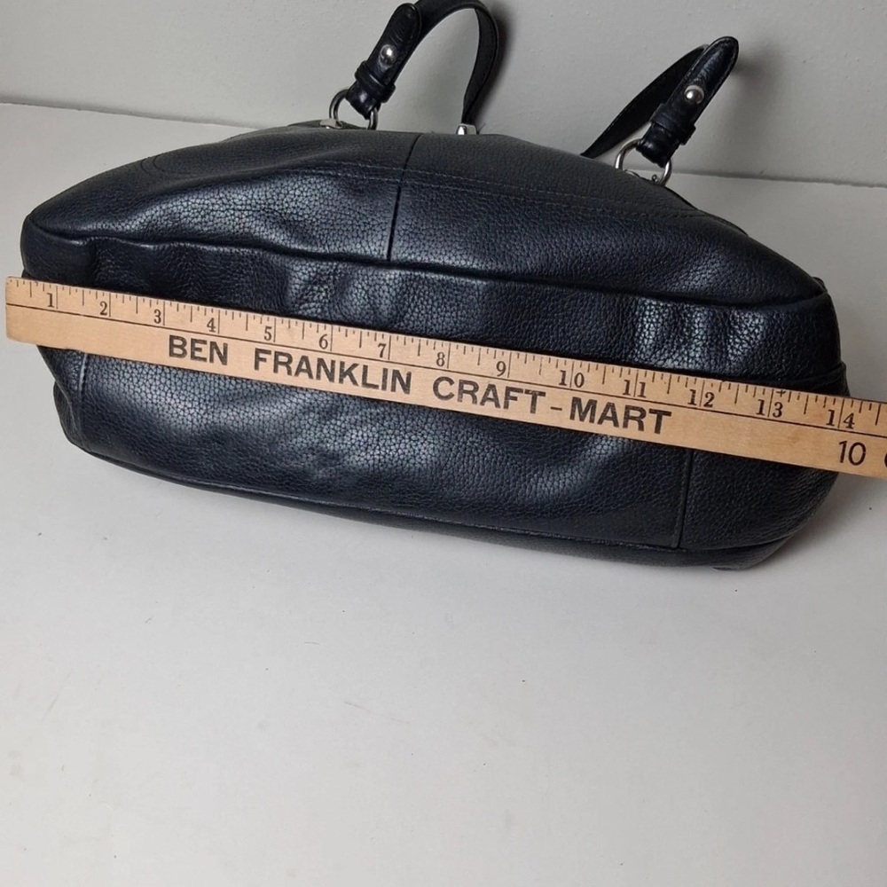 COACH Penelope Black Pebble Leather Shoulder Handbag - Picture 10 of 17